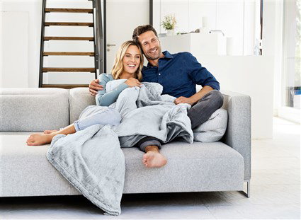 Beurer HD-75 - Couverture chauffante électrique Nordic Green Planet, surface douce, gris, 100% matériaux recyclés, arrêt automatique, lavable en machine